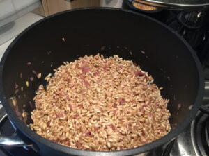 Risotto speck mele e taleggio