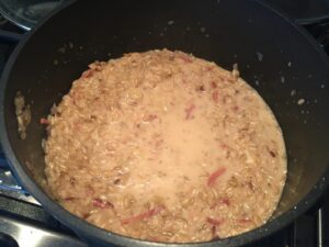 Risotto speck mele e taleggio