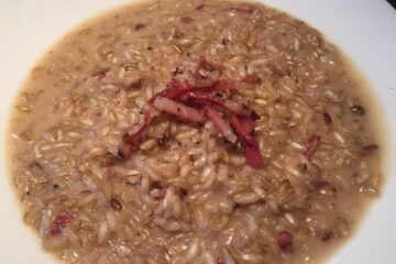 Risotto speck mele e taleggio