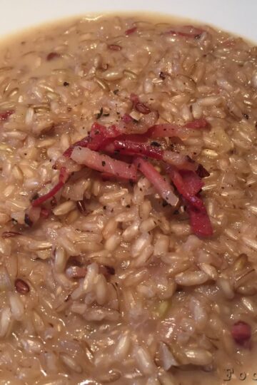 Risotto speck mele e taleggio