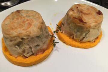 Tortino di pane carasau ripieno di verdure di stagione