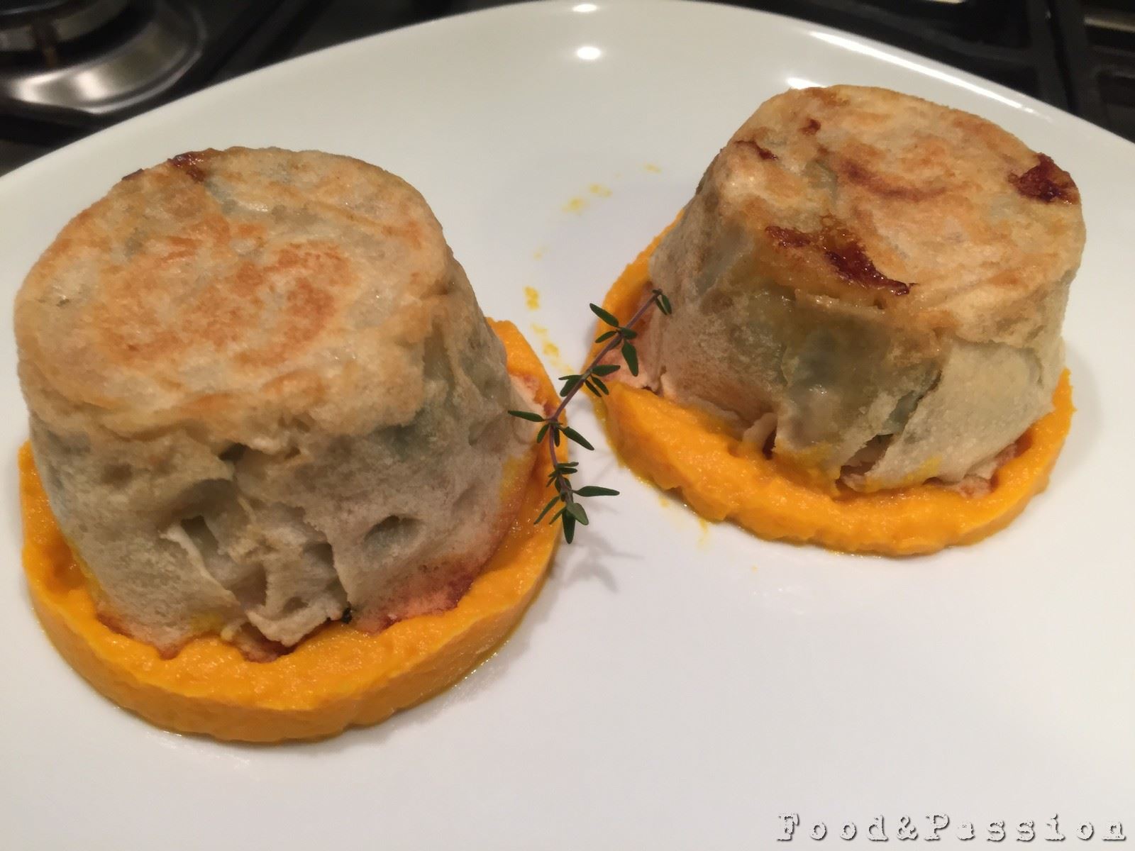 Tortino di pane carasau ripieno di verdure di stagione